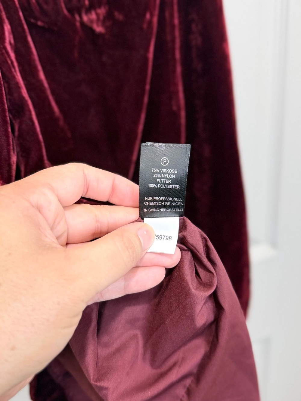 House of Harlow 1960 Burgundy Velvet Tie-Shoulder Mini Dress - Picture 7 of 8